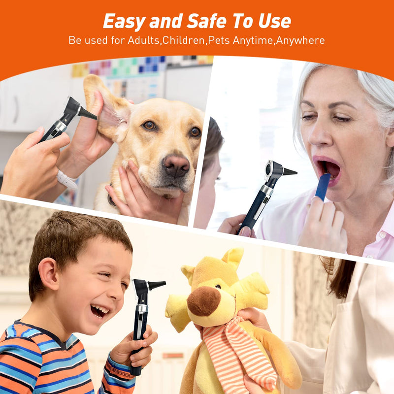Scian Otoscope - Ear Scope with Light, Pocket Ear Diagnostic Kit with 3X Magnify Lens & 8 Speculum Tips for Kids,Elders,Dogs,Home Use (New-Black) New-Black - BeesActive Australia
