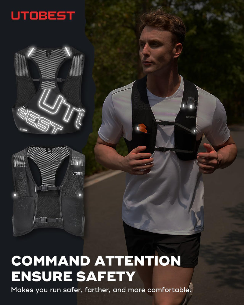 Running Vest for Women Men, Ultra-Light Minimalist Hydration Vest, Breathable Reflective Running Gear for Trail Hiking Jogging Vest Only SM (30-34 inch)
