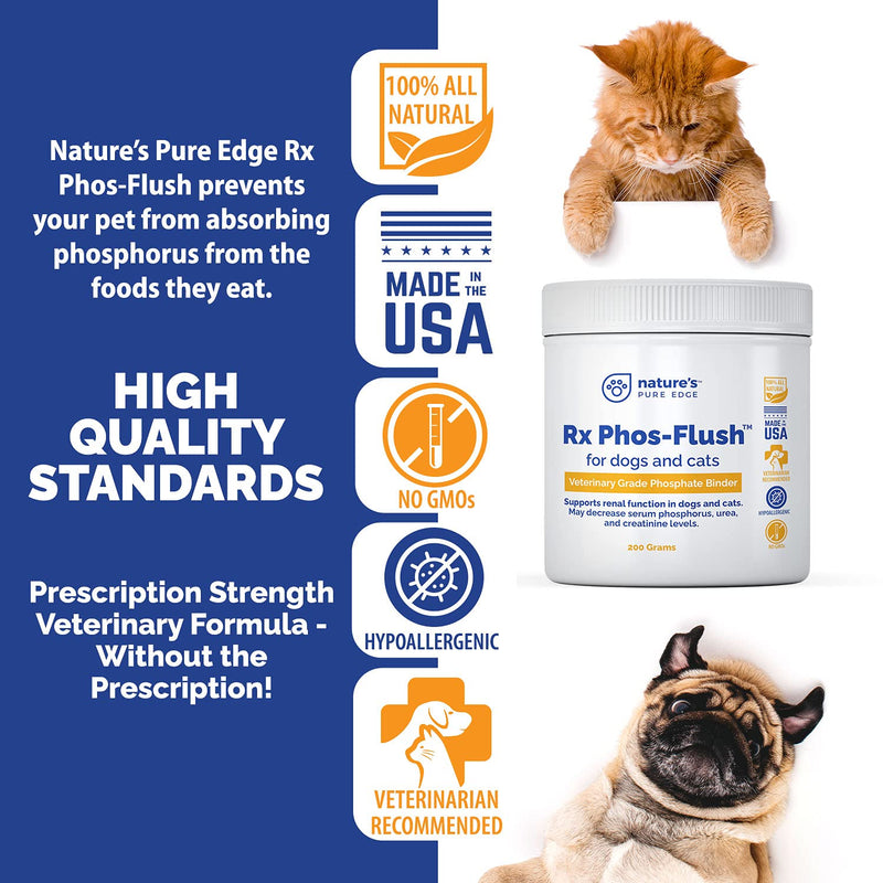Rx Phos-Flush Phosphate Binder. Extra Large 200 Grams. Dog Kidney and Cat Kidney Support. Feline Urinary Tract Support. Compliments a Renal Failure Dog Food Diet or Cat Renal Support Diet. - BeesActive Australia