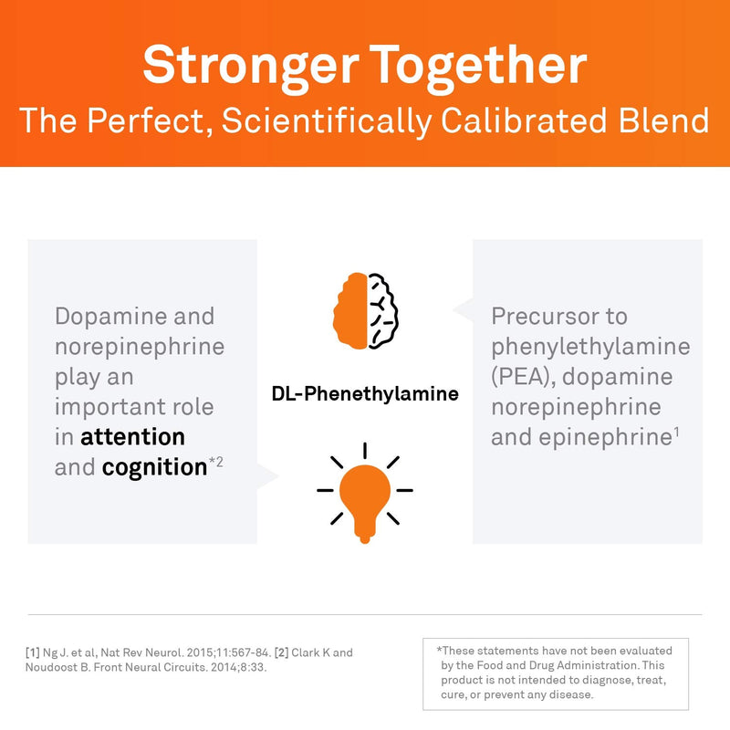 Neuroscience Focus DL Brain Supplement with L-Phenylalanine, 60 ct | Memory & Brain Health Capsules for PEA Production, Mental Clarity, and Catecholamine