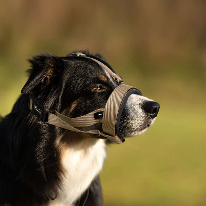HEELE Dog Muzzle with Headband Soft Padded No Rubbing Dog Muzzle Adjustable Loop Dog Muzzle Anti Biting Chewing Muzzle for Large Dogs Brown XL XL (Pack of 1) - BeesActive Australia