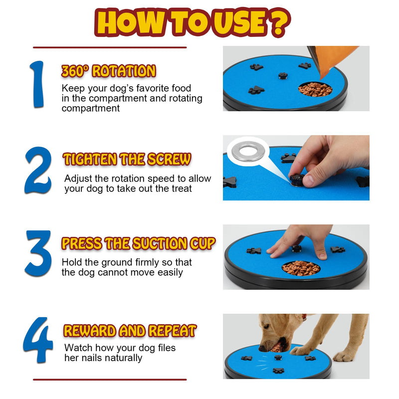 Ykall Claw Grinder for Dogs - Scratching Board for Dogs with Snack Box Dog Claw Grinder, Dog Claw Grinder, 360° Rotation Scratching Mats, with 6 Suction Cups with 2 Replacement Sheets of Sandpaper - BeesActive Australia