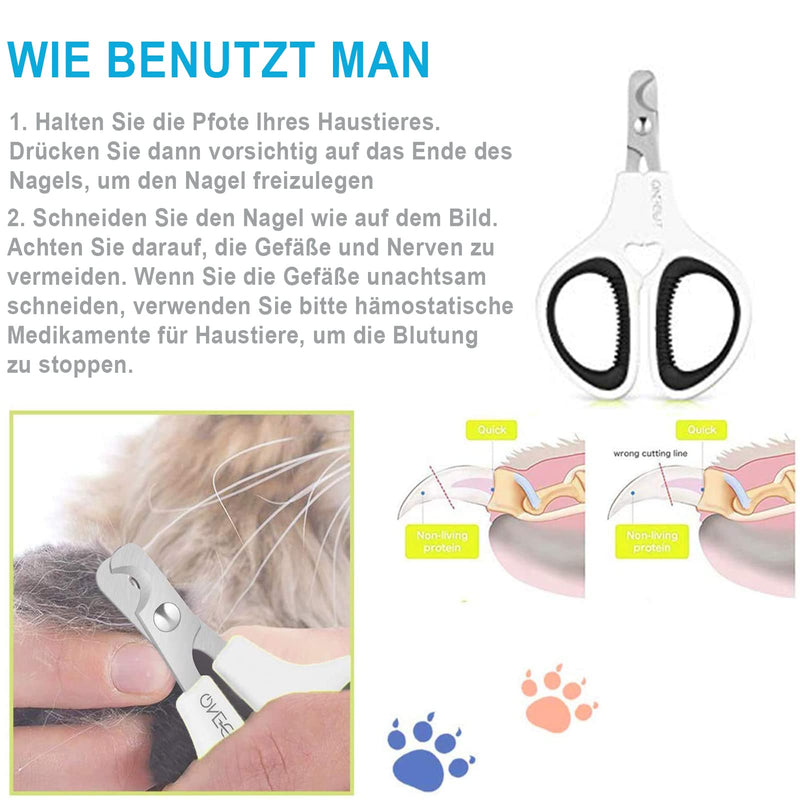 OneCut Cat Claw Scissors, Claw Scissors for Dogs & Rabbits with Non-Slip Handles, Nail Clippers for Pets, Claw Nail Clippers for Trimming Cats, Puppies, Kittens (Black) - BeesActive Australia