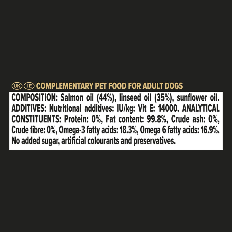 PRO PLAN Dog Skin and Coat Supplement | Skin health support, lustrous coat | with salmon oil, linseed oil, omega 3, omega 6, vitamin E | all breed| Adult and Senior dogs | Oil 250 ml