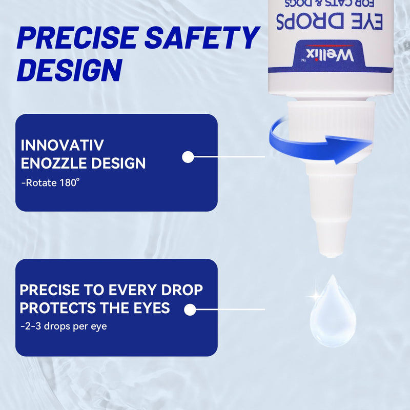 Wellix PET Dog Eye Drops, Eye Drops for Dogs&Cats, Dog Eye Infection Treatment to Soothe Eye Allergy, Soothe Dry Eyes Pink Eyes, Dog Tear Stain Cleaner-60ml 60 ml