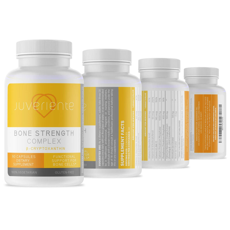 Bone Strength Complex/A Dietary Therapy of a Japanese Traditional Fruit, Packed with Vitamin C, D3, K2, Calcium, Phosphorus, Food Grade Strontium and Boron / 90 Capsules for 30 Days