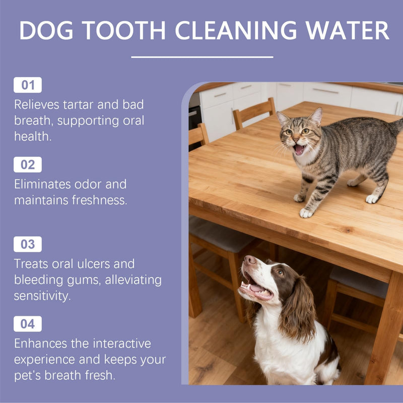 2 PCS Pet Mouthwash,Natural Flavorless Teeth Cleaning for Dogs & Cats,Bad Breath Treatment & Tartar Fighter,Dog Breath Freshener in Water for Daily Oral Health Care,Easy Daily Use for all Pet