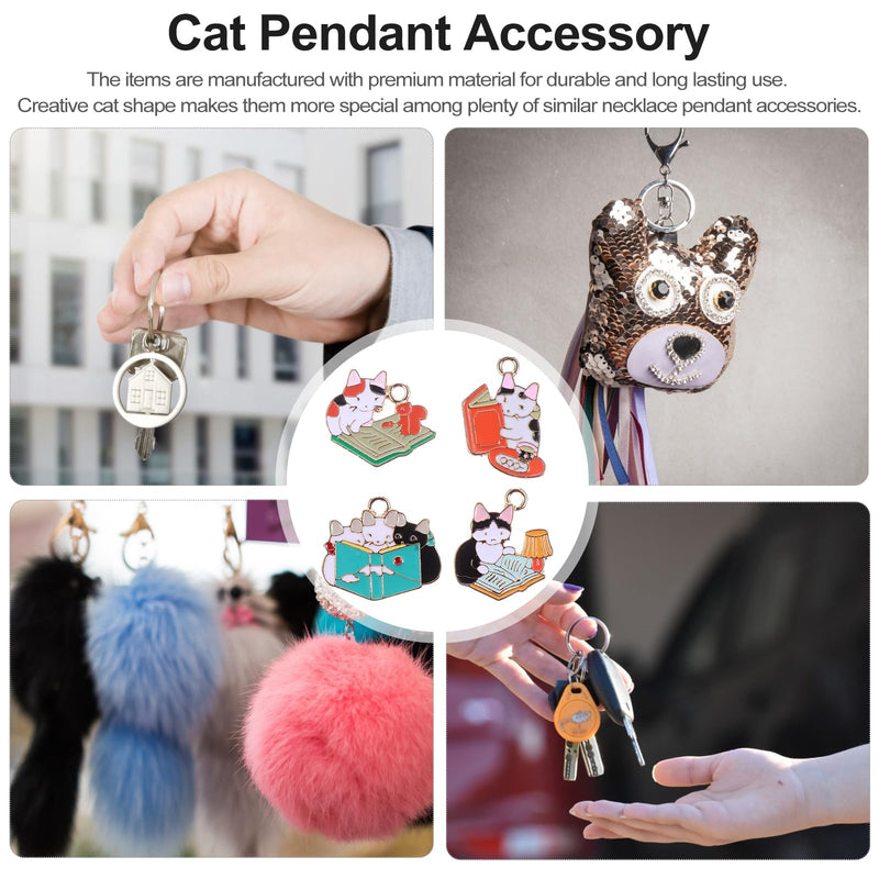 VALICLUD Pack of 20 Metal Cat Charms Enamel Cat Design Pendant Cartoon Kitty Pendant Alloy Animal Pendant Hanging Charms for Jewelry Making DIY - BeesActive Australia