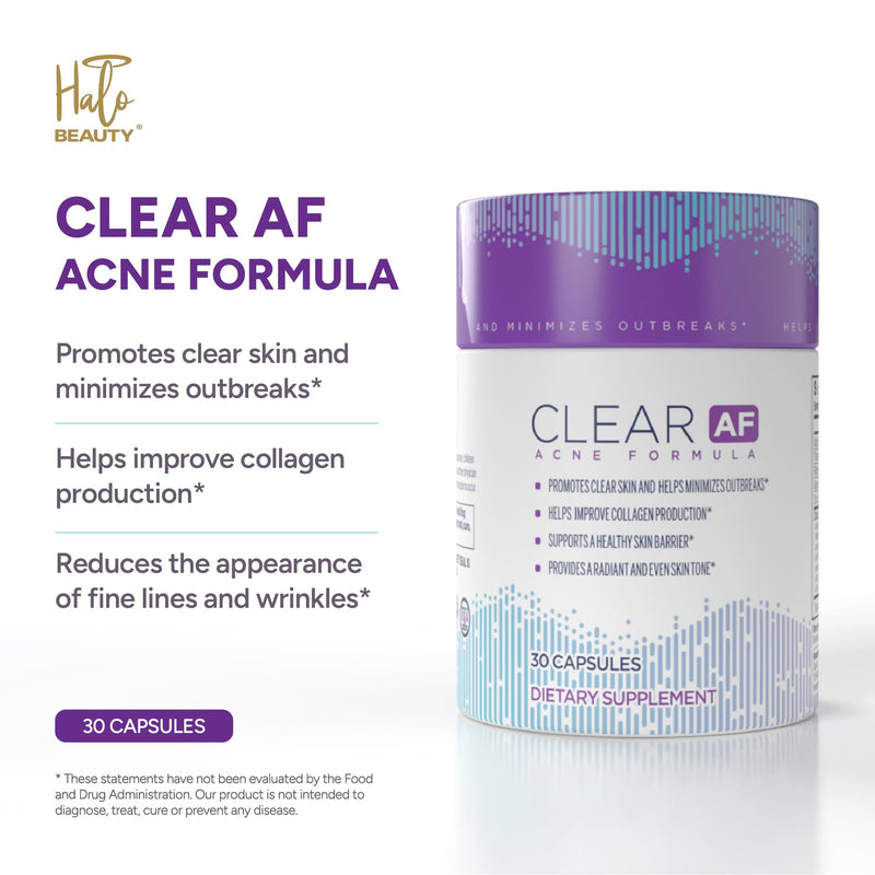 Clear Skin Supplement | Skin Barrier Hydration & Clear Complexion Support with Vegan Ceramides, Zinc, Vitamin D3, B6, Riboflavin & Thiamine | Vegan Capsules | 30-Day Supply