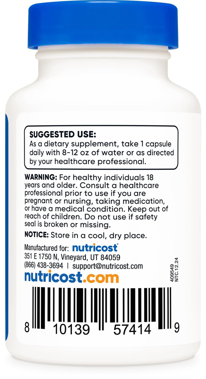 Nutricost N-Acetyl L-Cysteine (NAC) 600mg, 30 Vegan Capsules - GMO Free, Gluten Free, Vegetarian Caps 30 Count (Pack of 1)
