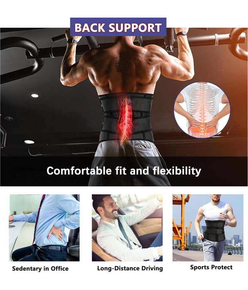Waist Trainer Trimmer for Men Tummy Control Shapewear Neoprene Sweat Belt Slimming Body Shaper Black X-Large