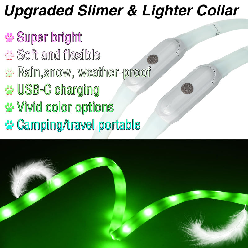 Dog Light Up Collar,Multicolor LED Dog Collar Rechargeable USB C,Rainproof Lighted Dog Glow Collar for Night Walking Cuttable for Large Medium Small Dogs Pet - BeesActive Australia