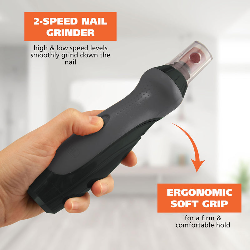 Wahl Grind & Smooth 2 Speed Battery Dog Nail Grinder with Concave Rounding Tip and Nail Guard for Increased Safety and Precise Nail Grinding - Model 3026333 - BeesActive Australia