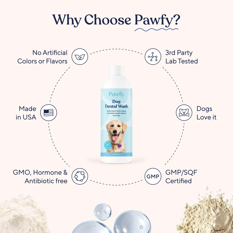 Pawfy Dog Breath Freshener with Specialized Dental Care Formula | Dog Teeth Cleaning & Mouthwash | Helps Freshen Dogs Breath with Easy Water Additive | Supports Plaque and Tartar Control - BeesActive Australia