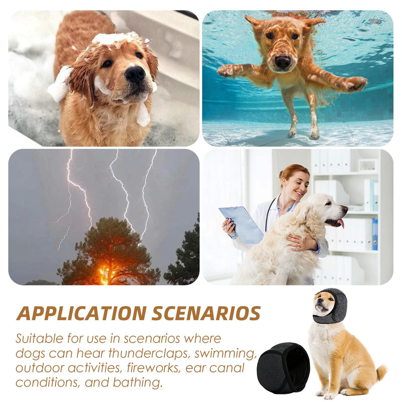 Dog Ear Defenders Small Dog Deep Grey Waterproof Noise Cancelling Ear Muffs for Dogs Anxiety Relief Perfect for Thunderstorms Fireworks Grooming and Bathing Comfort Size S