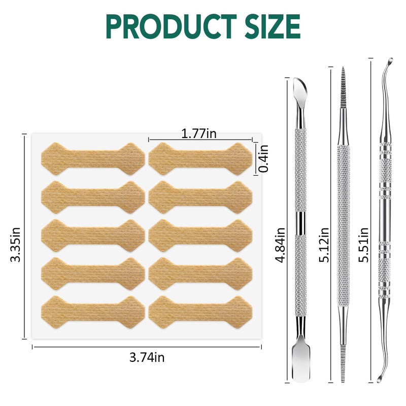 Ingrown Toenail Treatment, 100 Pcs Breathable Ingrown Toenail Strips, Toenail Corrector Patch with 3 Pedicure Tools for At-Home Pedicure and Foot Care (Style 04) Style 04 - BeesActive Australia