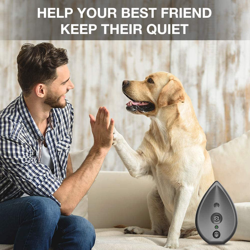 Anti Barking Devices, Auto Dog Bark Control Devices with 3 Modes, Rechargeable Ultrasonic Bark Box Dog Barking Deterrent Devices, Stop Neighour Dog Barking Devices for Dogs up to 75ft(Grey) Grey Anti Barking Device