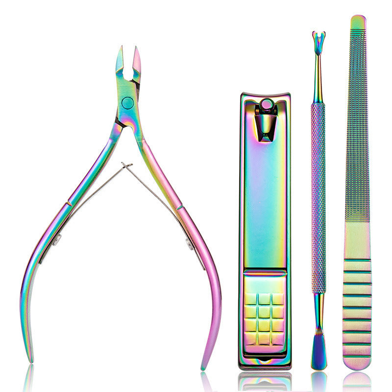 Cuticle Trimmer with Cuticle Pusher - 4 Pack Nail Clippers Manicure Set