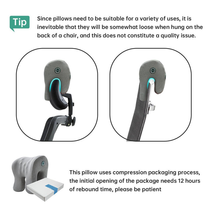 MOONYOOY Office Chair Headrest Pillow Attachment & Desk Nap Cushion, Memory Foam Neck Support with U-Shape Hanger Design for Office Chairs, Armrest Elbow Relief, and Restful Power Napping