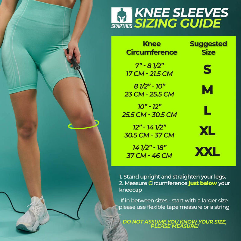 Sparthos Knee Compression Sleeves (Pair) – Joint Protection and Support for Sports, Running – Knee Brace for Men and Women – ACL Bursitis Meniscus Tear - Check Size Chart (Beige-L, 10-12″ Knee) Desert Beige Large - BeesActive Australia