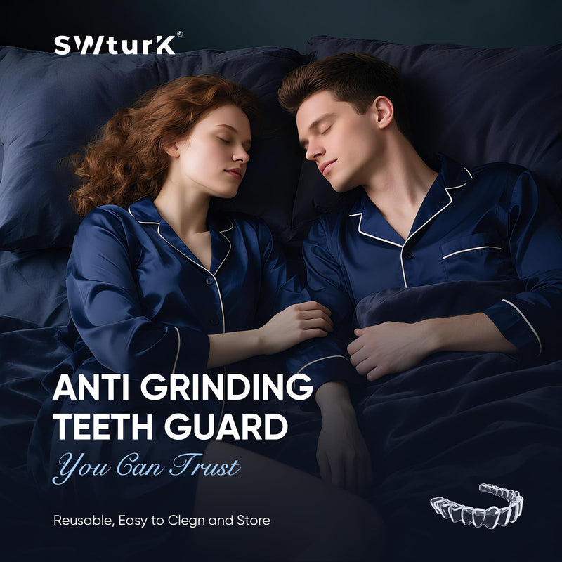Mouth Guard for Clenching Teeth at Night, Mouth Guard for Grinding Teeth at Night, Comfortable & Reusable Adult Teeth Grinding Mouthguards for Sleeping, Includes 4pcs & 1 Travel Case 1.8*2.2in+2*2.6in 4.0 - BeesActive Australia