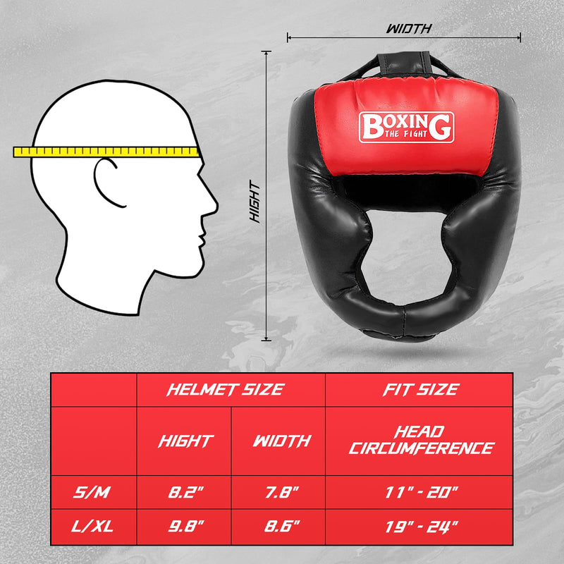 Sparring Head Guard with Gloves - Boxing Safety Headgear for MMA, Kickboxing, Muay Thai & Boxing - Adult & Kids Red Large-X-Large