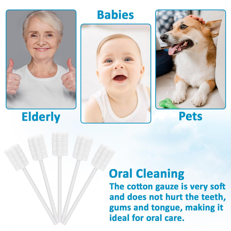 50Pcs Baby Tongue Cleaner - Baby Oral Cleaner Newborn Tongue Cleaner for Infants Bulk Disposable Thrush Brush for Babies Individually Wrapped Cotton Gauze Mouth Cleaner for Mouth Gum Cleansing