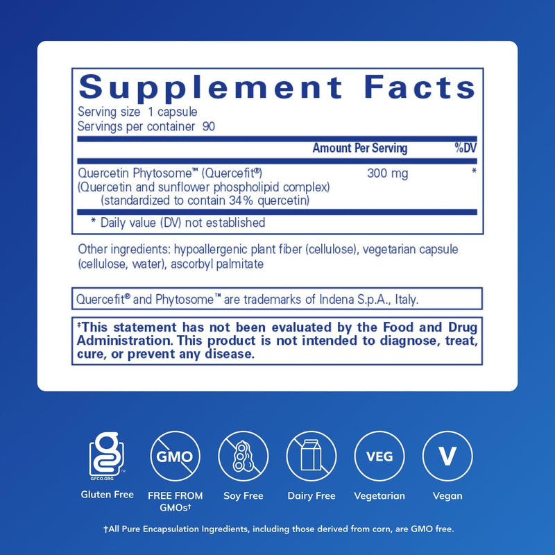 Pure Encapsulations Quercetin UltraSorb, 90 Capsules | Enhanced-Absorption Cellular, Immune, and Cardiovascular Support*, One of the Most Bioactive Flavanoids*