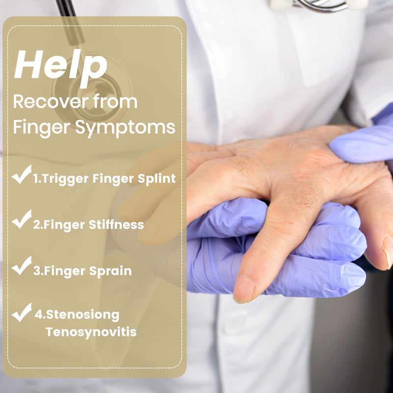 2Pcs Trigger Finger Splint, Finger splints for Thumb, Index, Middle, Ring and Pinky, Finger Support Brace for Tendonitis, Stiffness, Curved, Bent, Locked - Fit for Left Or Right Hand 2 - BeesActive Australia