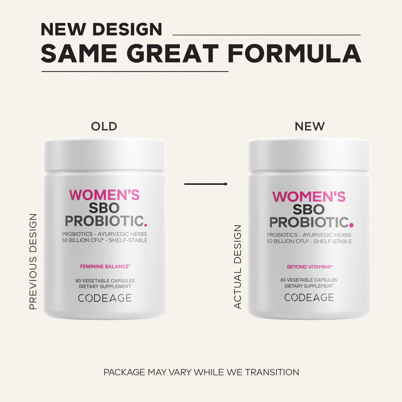 Codeage Women’s Probiotics Supplement - 50 Billion CFUs - SBO Probiotics & Prebiotics - Cranberries - Feminine Health - Fermented Botanical Blend, Whole Food Supplement - Vegan, Non-GMO - 60 Capsules 60 Count (Pack of 1)