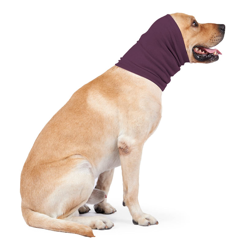 No Shake Ear Wraps for Dogs,Soft Dog Calming Hoodie Dog Ear Cover Ear Muffs for Anxiety,Grooming,Bathing,Swim,Noise Protection Quiet Ear for Dogs,Purple M Medium Purple