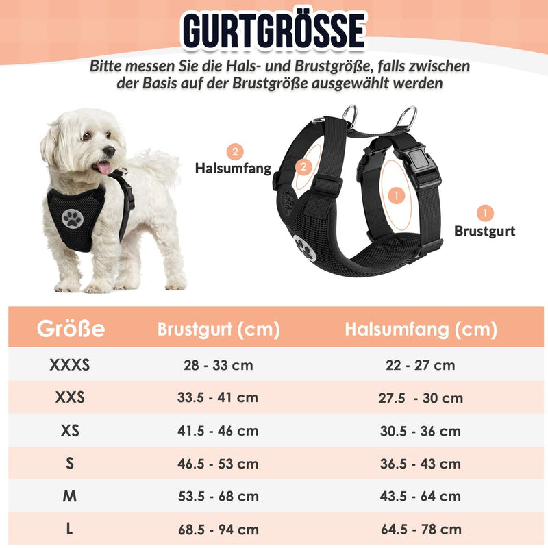 SlowTon Dog Harness for Dogs, No Pull Safety Harness Small Medium Dog Chest Harness Dog Harness Soft Padded Breathable XS Black - BeesActive Australia