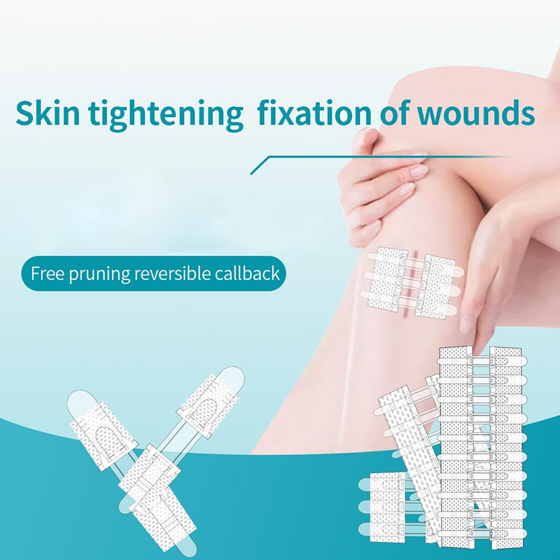 Wound Closure Strips Zip Stitch Sutures Butterfly Bandaids Emergency Laceration Closure Kit for Lacerations Incisions Cuts(6X8CM) 6x8cm