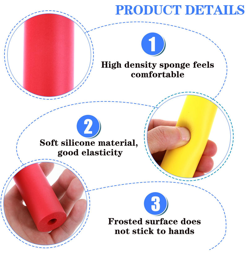 6 Pcs Foam Grip Tubing Comfort Non-Slip Foam Tubing for Utensils Pens Pencils Tools Ergonomic Handle Grip Tube for Elderly, Disabled, 3 Sizes