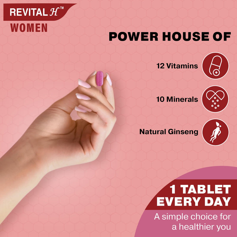 Revital H Wellness Duo Pack | Multivitamins, Calcium, Zinc & Natural Ginseng Capsule for Daily Immunity Strong Bones, and Enhances Energy Level (Men 30s & Women 30s), 156 Grams,1.4 Grams