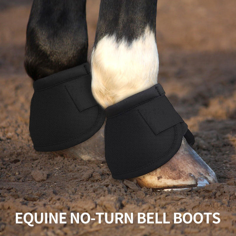 2 Pcs Horse Boots and Horse Leg Protectors, Horse Protection Training Equipment Packages and Accessories Black black - L