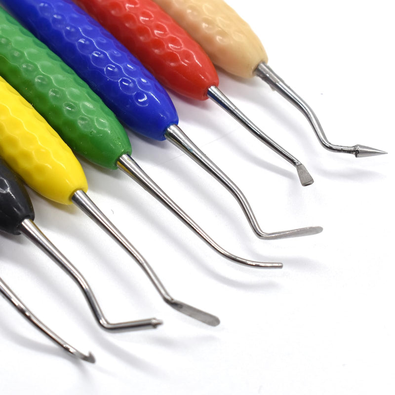 Angzhili 7 Pcs/Set Dental Resin Filling Tool Kit,Double Ends Resin Aesthetic Restoration Tool,Resin Trimming Tool - BeesActive Australia