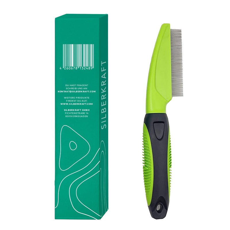 Silberkraft flea comb for dogs, cats and other pets - gentle care thanks to rounded metal teeth - lice comb, dust comb - effective against fleas, ticks, parasites, vermin - BeesActive Australia