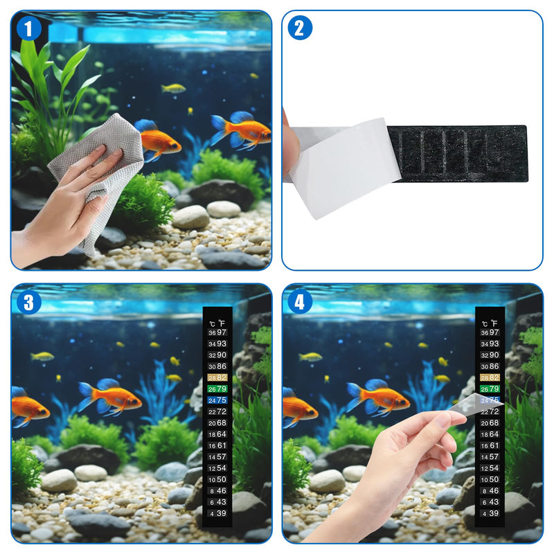 18 Pcs Aquarium Thermometer Strips Stick On Fish Tank Thermometer, Temperature Sensing Digital Stickers for Fermentation Brewing Beer Wine Kombucha, 39-97 °F & 54-108 °F & 63-93 °F - BeesActive Australia