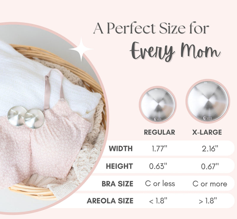 Cradle & Grace Pure 999 Silver Nursing Cups & Carrying Case | Silver Nipple Covers Breastfeeding Kit for All-Natural Healing | Silver Nipple Shields for Nursing Moms | Sore Nipple Relief Breastfeeding Regular - BeesActive Australia