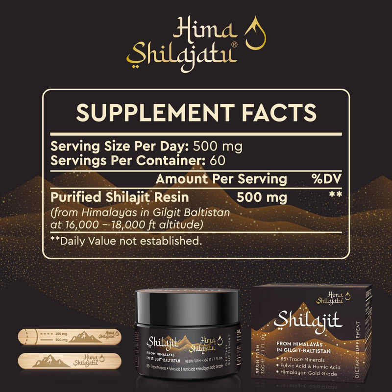 Shilajit Purest Himalayan Shilajit Resin - Gold Grade 100% Pure Shilajit with Fulvic Acid & 85+ Trace Minerals Complex for Energy & Immune Support, 30 Grams (2 Months Supply) 1 Fl Oz (Pack of 1) - BeesActive Australia