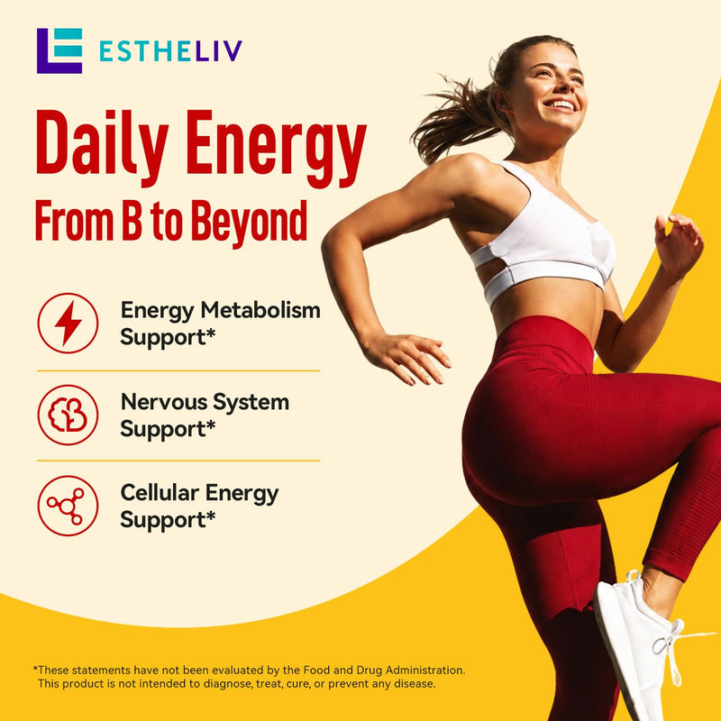 ESTHELIV® Super B Complex with PQQ - 60 VegeCaps 60 Capsules