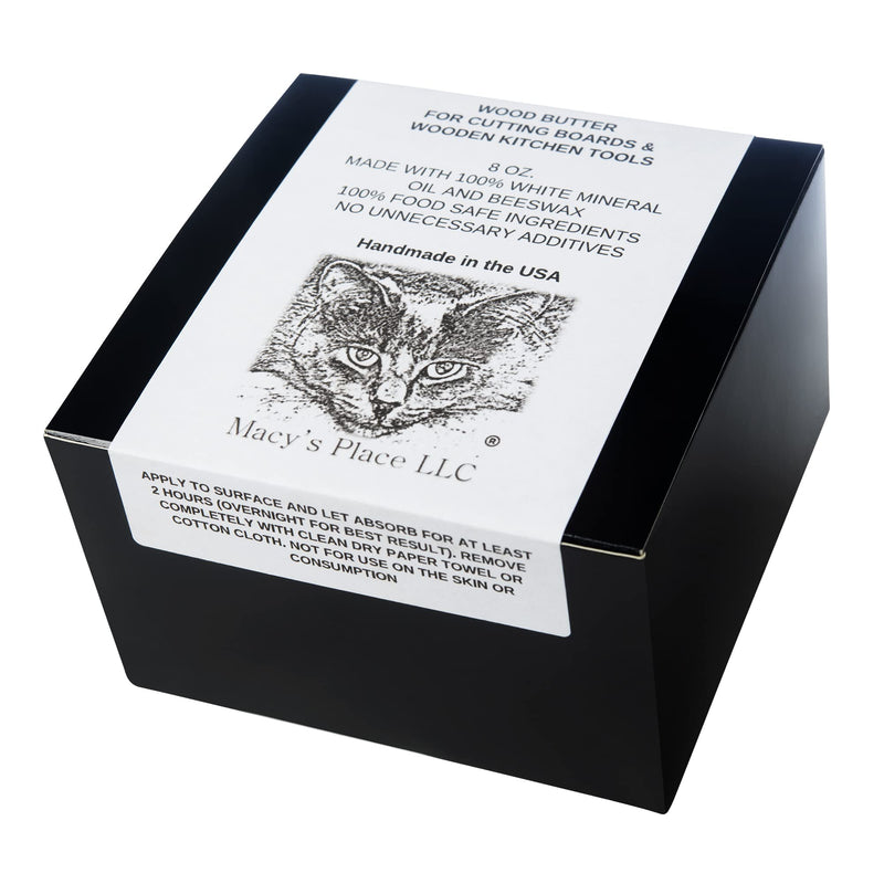 Wood Butter Cutting Board Wax - 8 oz - Conditioner for Butcher Block and Wooden Kitchen Tools. Macy;s Place Food Grade Mineral Oil and Beeswax for Wooden Tools. Support Animal Rescue - BeesActive Australia
