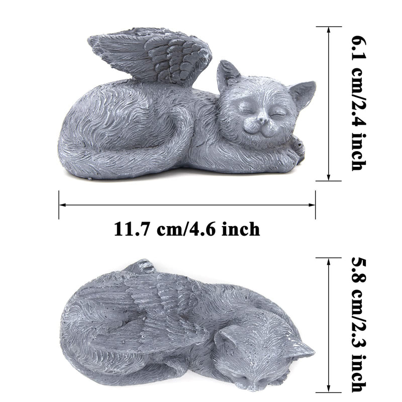 LhyBtm Cat Angel, Sleeping Cat, Sleeping Angel Cat, Grave Decoration for Cats, Angel Wings for Pets, Memorial Stone Cat, Resin Grave Decoration Statue for Home (11.7 x 6.1 x 5.8 cm) - BeesActive Australia