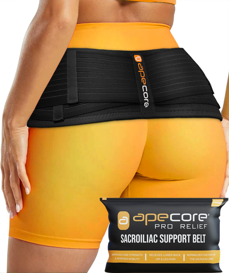 Sacroiliac SI Joint Belt for Women and Men That Alleviates Sciatic, Pelvic, Lower Back, Leg and Sacral Nerve Pain Caused by Si Joint Dysfunction. Si Belt Hip Brace Support (XL/Black) Black XL/XXL (Hip Size 46 Inch - 55 Inch)