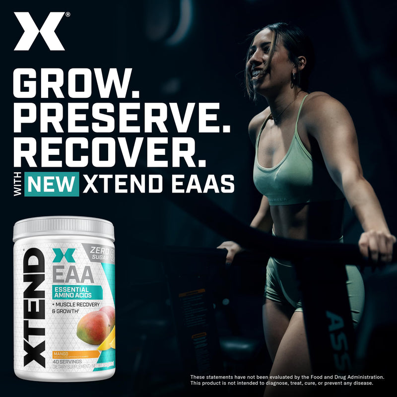 Scivation XTEND EAA + BCAA Powder | Muscle Recovery & Lean Muscle Growth | 9 Essential Amino Acids for Intra Workout or Post Workout Recovery | 10g EAAs Per 2 Servings | Mango 40 Servings 11.6 Ounce (Pack of 1) - BeesActive Australia