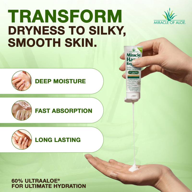 Miracle Foot Repair Cream, 8 oz + 1 oz Miracle Hand Repair, Healing Aloe Vera Lotions for Dry, Cracked Hands and Feet (8 oz Foot Cream + 1 oz Hand Cream) Foot Combo Pack - BeesActive Australia