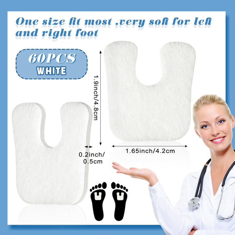 60 Pads U-Shaped Felt Callus Pads Thick Callus Cushions Adhesive Metatarsal Foot Forefoot Horseshoe for Feet Pain Relief, Keep Calluses from Rubbing on Shoes for Men Women 60 - BeesActive Australia