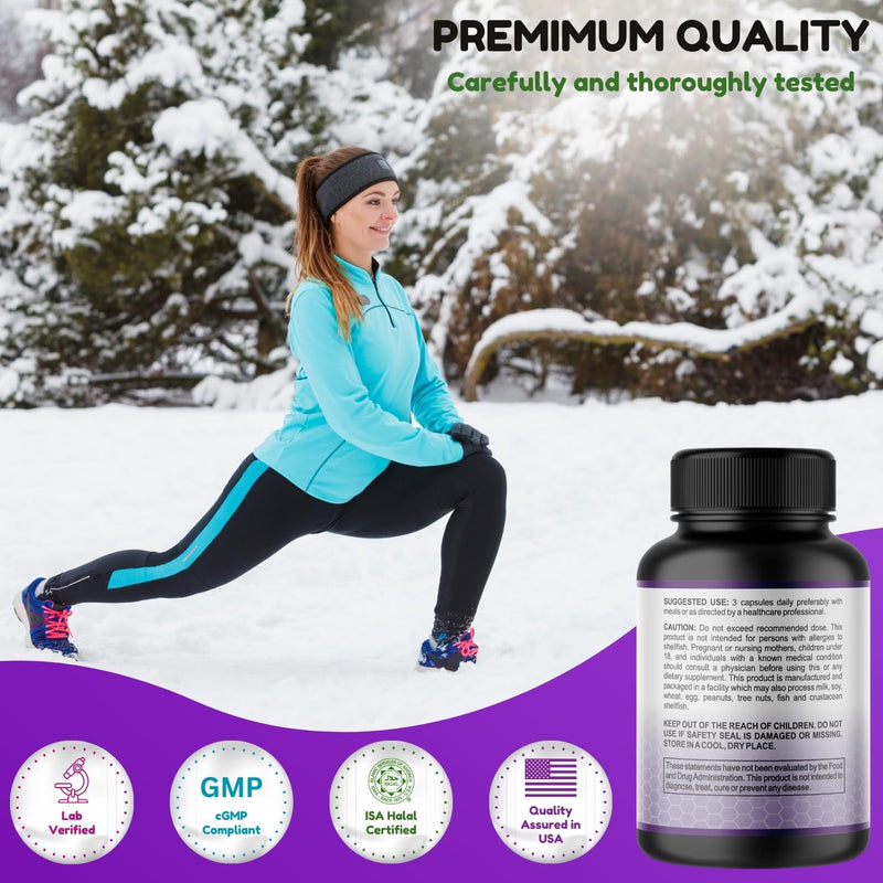 SHIFAA NUTRITION Halal Joint Support Supplement for Men & Women. Glucosamine Chondroitin MSM for Mobility, Cartilage Repair & Joint Comfort, Back & Knee Pain Relief. Non-GMO, Gluten-Free. 135 Capsules 135 Count (Pack of 1)
