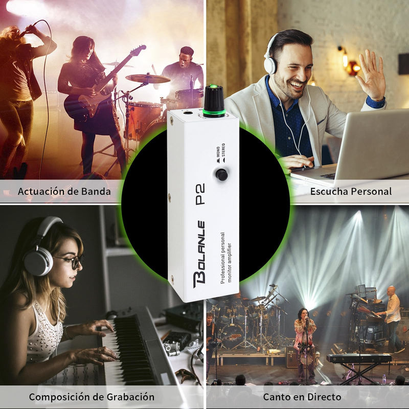 Bolanle P2 Portable in-Ear Monitor Amplifier, XLR/TRS Stereo/Mono Switch
